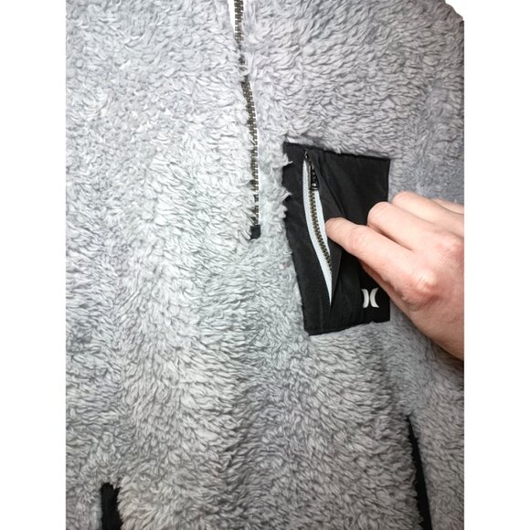 Boys Hurley Half-Zip Fleece - Grey - Medium (8) - Picture 2 of 7